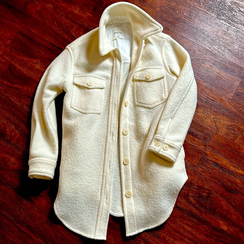 Wilfred Free 2XS white wool winter jacket